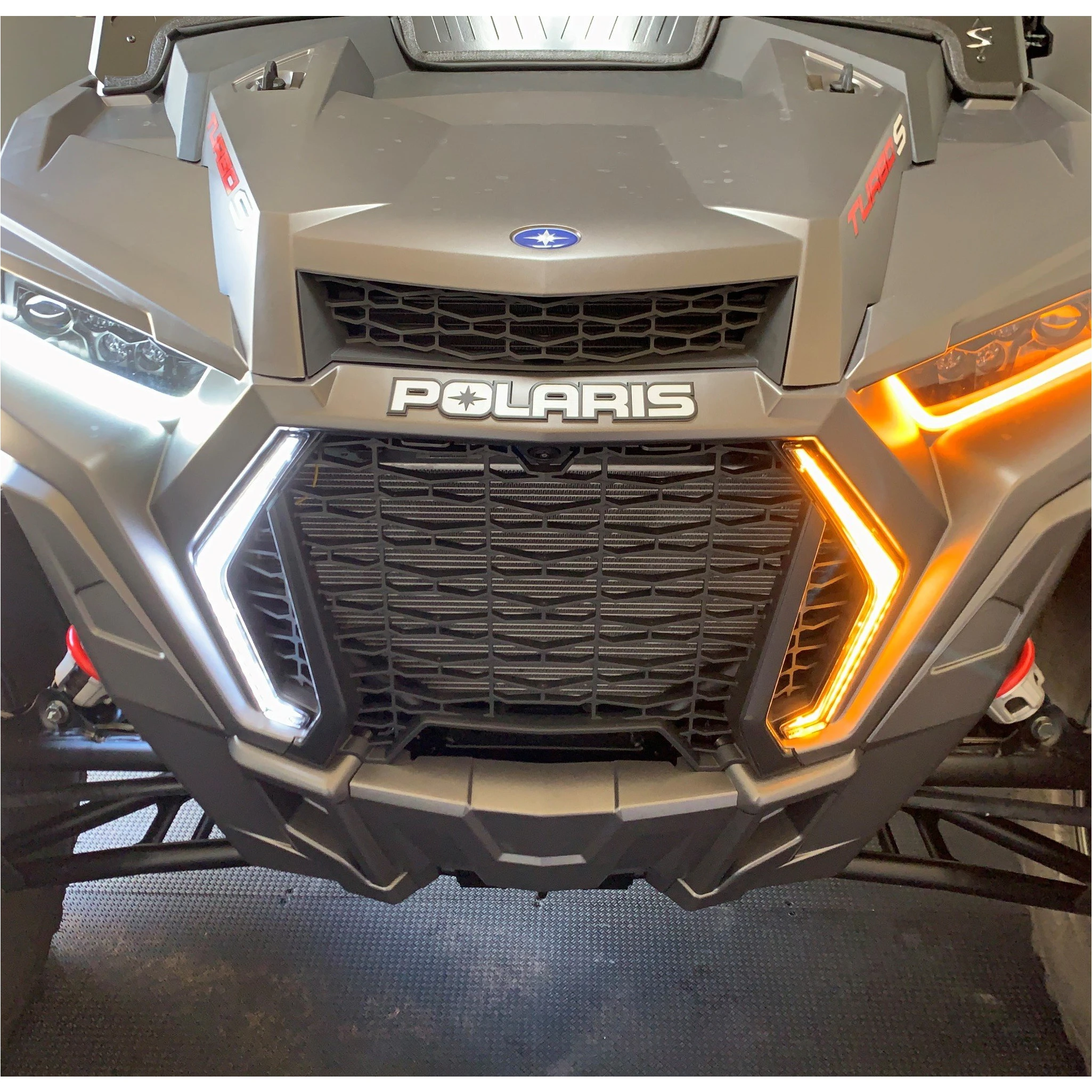 Turbo S MCSADVENTURES Plug and Play Street Legal Turn Signal Kit Horn And Hazard with LED Fang Lights for 19+ Polaris RZR Trail Turbo XP 1000 